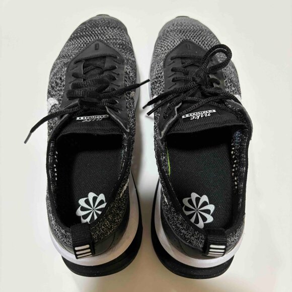 Nike Air Max Flyknit Racer - Black/White - Size 7.5 Women's - DM9073-001 - Picture 6 of 13